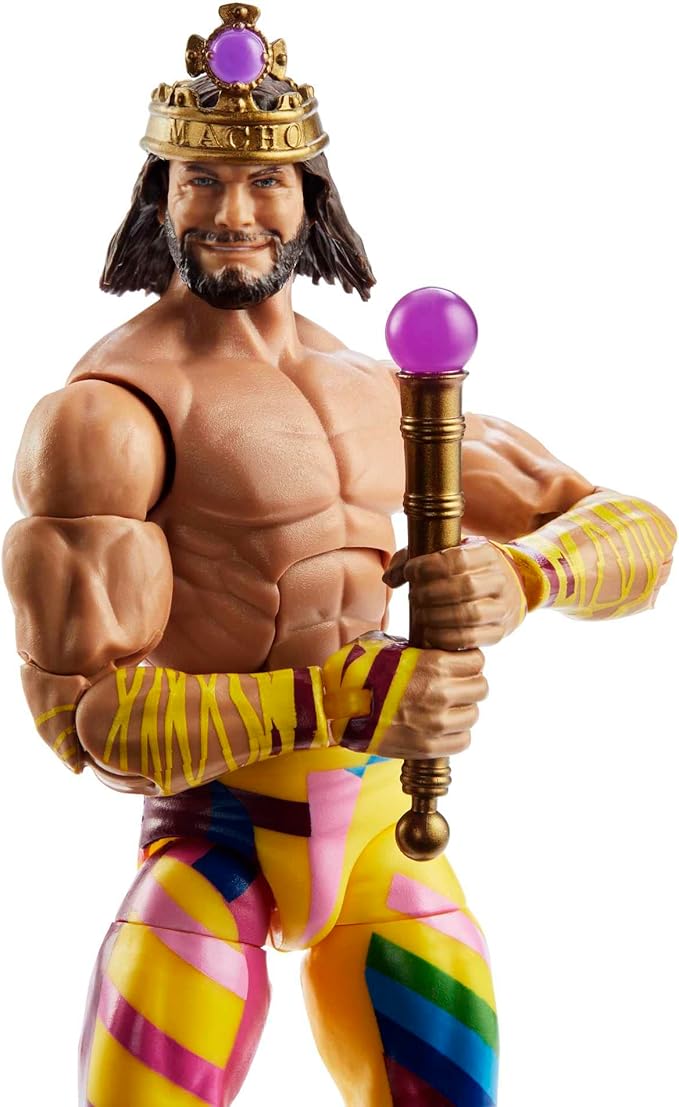 Mattel WWE "Macho King" Randy Savage WrestleMania Elite Collection Action Figure Accessory & "Mean" Gene Okerlund Build-A-Figure Parts, 6-inch