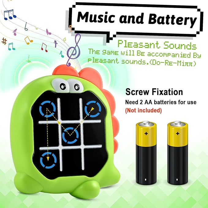 Electronic Tic Toe Bolt Game, 3-in-1 My toeTac Digital Tic Toe Game, Travel Board Fidgets Games for Kids 4 8 12, Brain Memory Games for Kids, Birthday Toy for Girl Boy