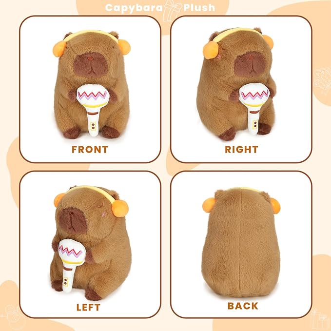 Cute Capybara Plush, 8 Inch Capybara Stuffed Animal Kawaii Doll Pillow Gifts for Boys Girls