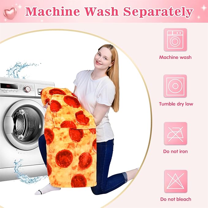 Waitu Wearable Blanket Sweatshirt Gifts for Women and Men, Warm and Cozy Giant Blanket Hoodie, Thick Flannel Blanket with Sleeves and Giant Pocket - Pizzas Red