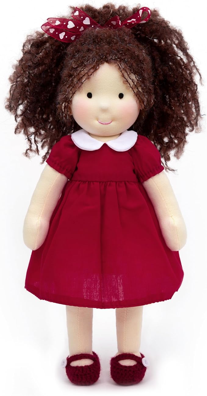 Waldorf Doll Handmade Rag Doll - Personalized Collectors Plush Doll for Kids Birthday Present with Beautiful Present Box-Eleanor 12"