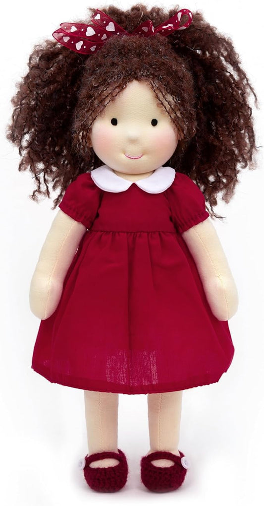 Waldorf Doll Handmade Rag Doll - Personalized Collectors Plush Doll for Kids Birthday Present with Beautiful Present Box-Eleanor 12"