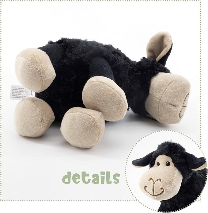 6.5" Black Sheep Stuffed Animals for Boys and Girls,Soft and Adorable Lamb Plush Toys for Newborn Babies,Great Gifts on Birthday,Easter,Baby Shower,Father's Day,Machine Washable