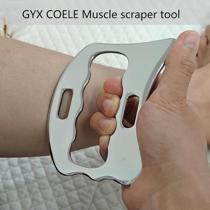 4 in 1 Muscle Scraper Tool Set,Stainless Steel Gua Sha Massage Tools, Professional Physical Therapy Instruments with Storage Case