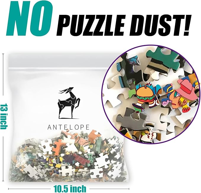 ANTELOPE 3 in 1 1000 Piece Puzzle Bundle - Roller Coaster, Drive in Movie, Cat Castle - 3000 Piece Jigsaw Puzzle, 3 Count, 15 Years and Up