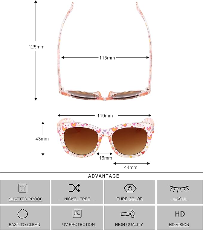 KENBO Kids Sunglasses for Girls UV Protection Toddler Sunglasses