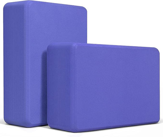 Yoga Blocks 2 Pack, Premium Yoga Brick Foam Blocks to Improve Strength, Flexibility & Balance, Light Weight - Safe and Stable Support for Yoga, Pilates, Meditation & Stretching