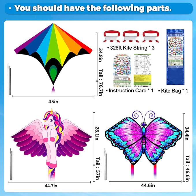 Easy to Fly Kites for Kids & Adults,Butterfly Delta Kites with String & Hand for Beach,Park,Outdoor Toys Birthday Gifts for Boys Girls Ages 4 5 6 7 8-12 Years Old