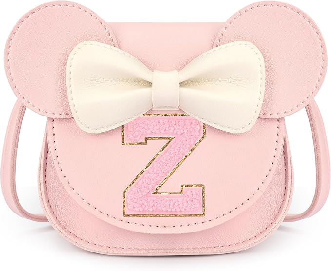 mibasies Toddler Purse Girl Gifts: Girls Birthday Gifts for 3-8 - Toys for Ages 2-4 Girls Mouse Ears Purse, Pink, Letter Z