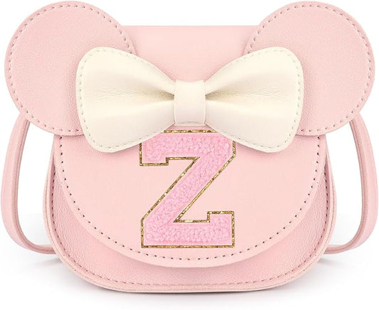 mibasies Toddler Purse Girl Gifts: Girls Birthday Gifts for 3-8 - Toys for Ages 2-4 Girls Mouse Ears Purse, Pink, Letter Z