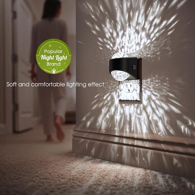 Night Light, Night Lights Plug into Wall, Night Light for Bedroom | Dimmable Brightness, 2 Pack LED Dusk to Dawn Nightlight for Nursery, Bathroom, Home Decor, Gaming Room, Daylight White 5000k