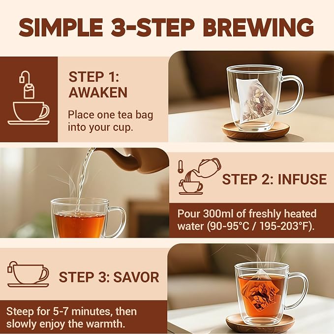 Ginseng Five Treasures Kidney Tea, Traditional Chinese Herbal TeaBags, Natural Kidney Cleanse Detox Tea for Women & Men, 9 Precious Ingredients Formula(1 Pack/30 Bags)