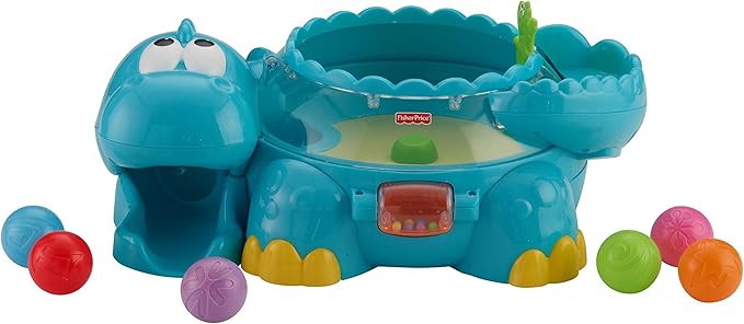 Fisher-Price Baby Crawling Toy, Poppity Pop Musical Dino Ball-Popper with Sounds for Infants Ages 6+ Months, Blue