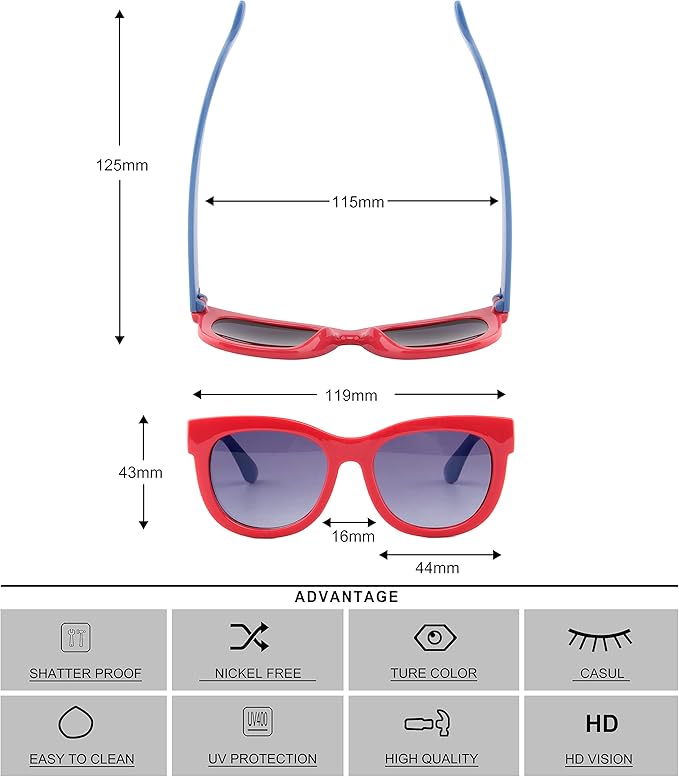 KENBO Kids Sunglasses for Girls UV Protection Toddler Sunglasses