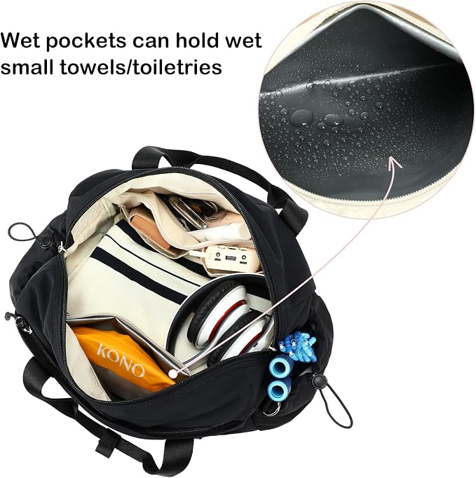 Gym Bag for Women Gym Duffle Bag with Shoe Bag and Wet Pocket Carry On Overnight Weekender Duffel Bag for Travel Sports Yoga