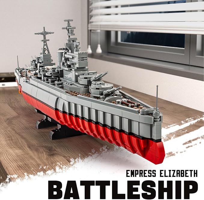 GOTIMON Military Series Building Block Toys, Queen Elizabeth Class Battleships, Gifts for Adults and Children (1564 PCS)