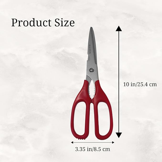 Multipurpose Kitchen Shears, Titanium Detachable Scissors, Soft Grip Comfort Handle, 10 Inch, Red