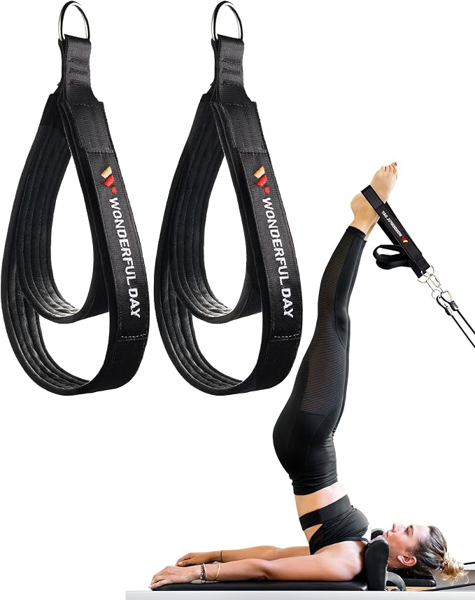 Wonderful Day 2PCS Pilates Straps for Reformer, Comfortable Enhanced Thickness, Fitness Pilates Double Loop Exercise Straps for Home Gym Workout