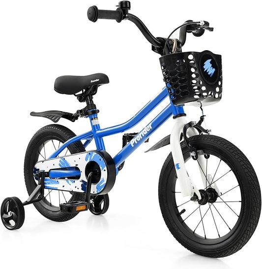 BABY JOY Kids Bike, 12 14 16 18 20 Inch Children Bikes for Boys Girls Teens 3-8 8+ Years w/Training Wheels or Kickstand, Handbrake, Coaster Brake & Removable Basket, Kids Bicycle of Multiple Colors