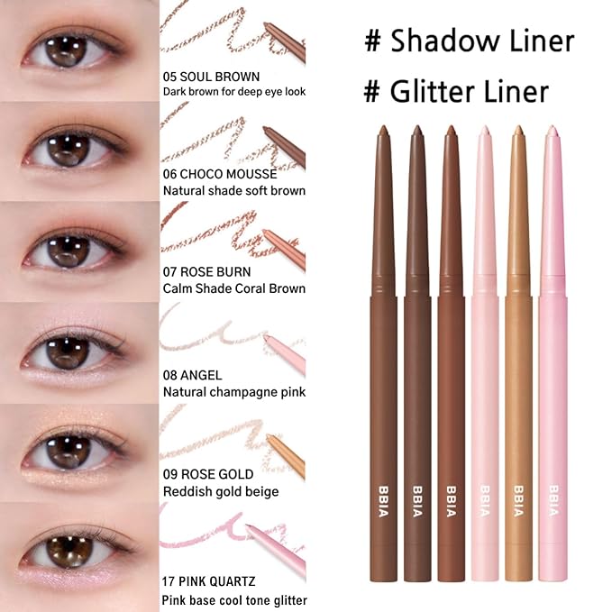 BBIA Last Auto Gel Eyeliner 17 Color – Multi-Use Longwear & Waterproof Mechanical Eye Liner Easy Drawing with Smooth Texture Smudge-Resistant Shadow & Glitter Vegan Korea Eye Makeup (13 PEANUT BEIGE)