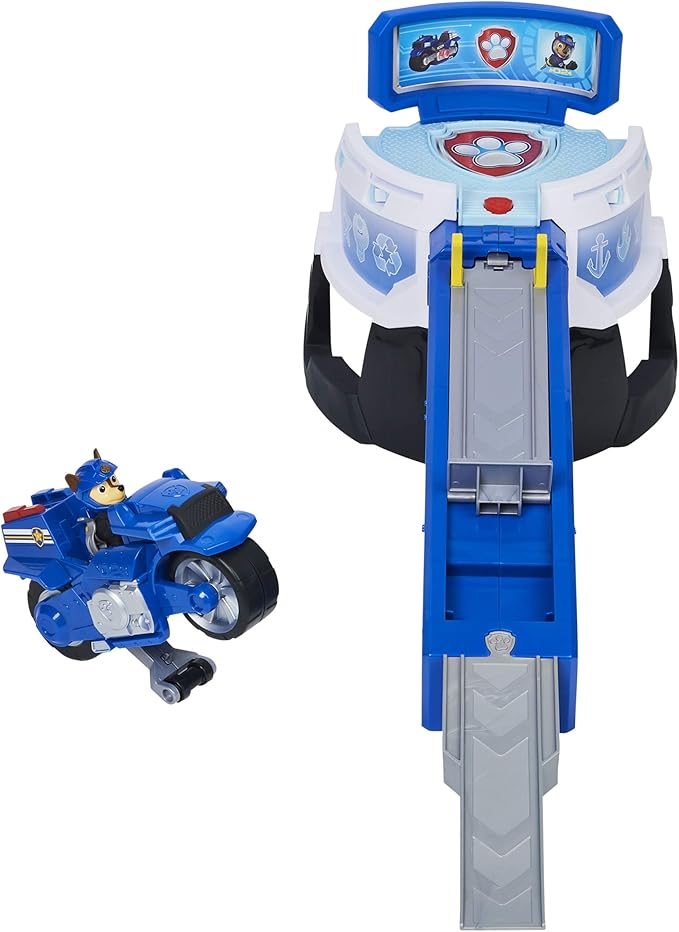 Paw Patrol, Moto Pups Moto HQ Playset Toy with Sounds and Exclusive Chase Figure and Motorcycle Vehicle