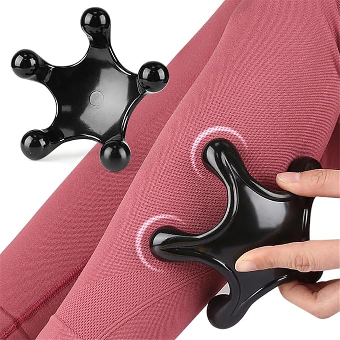 Trigger Point Massage Tools, 2 Pack Easier Grip Star Shaped 5 Legged Pressure Point Handheld Massage Tool for Deep Tissue Pain Relief, Suitable for Full Body (Black)