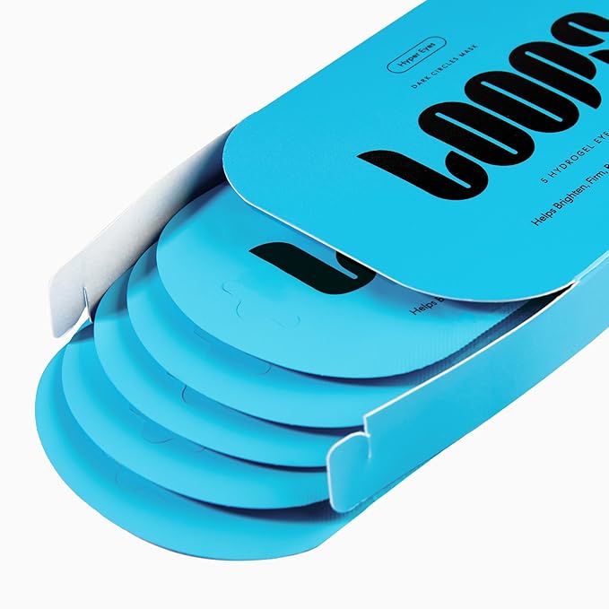 LOOPS Hyper Smooth Eye Hydrogel Eye Masks, Hydrate, Nourish and Help Reduce Dark Circles for Refreshed Eyes - Reduces Signs of Puffiness and Fortify Your Eyes - Moisturizing Under Eye Patches - 5pc