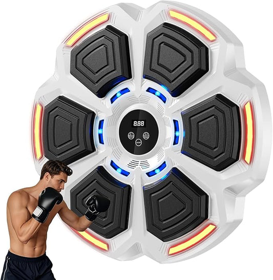 Music Boxing Machine for Adults,Smart Boxing Training Machine,Wall Target Punching Workout for Kids,Reflex Training Suitable for Home,Office,Gym,Fun Fitness Equipment