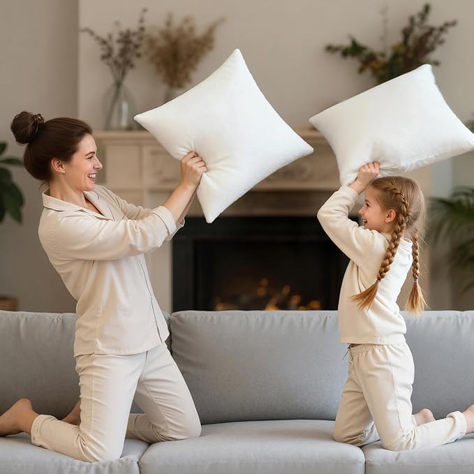 Phantoscope 26x26 Pillow Inserts, Throw Pillow Inserts for Couch, Pack of 2 | 100% Virgin Fiber Hypoallergenic Pillow Form, Soft Throw Pillow Inserts, Lightweight Throw Pillows for Couch Bed Pillows