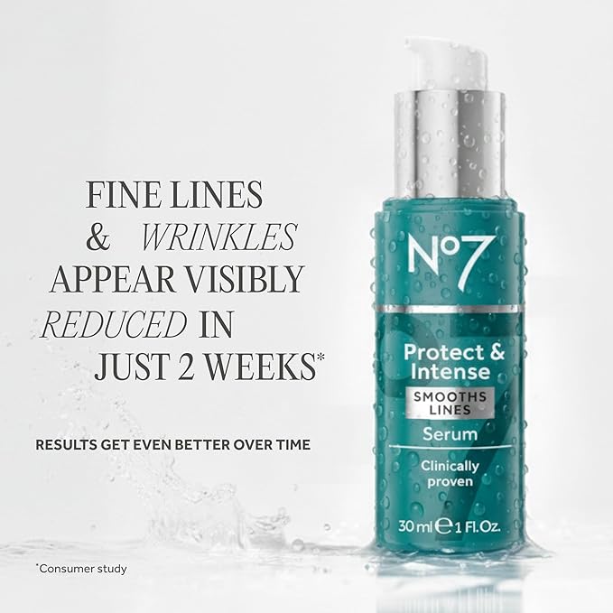 No7 Protect & Perfect Intense Advanced Serum - Anti-Aging Face Serum that Visibly Smoothes & Firms Fine Lines and Wrinkles - Formulated with Hyaluronic Acid and Matrix 3000+ Technology (1 fl oz)