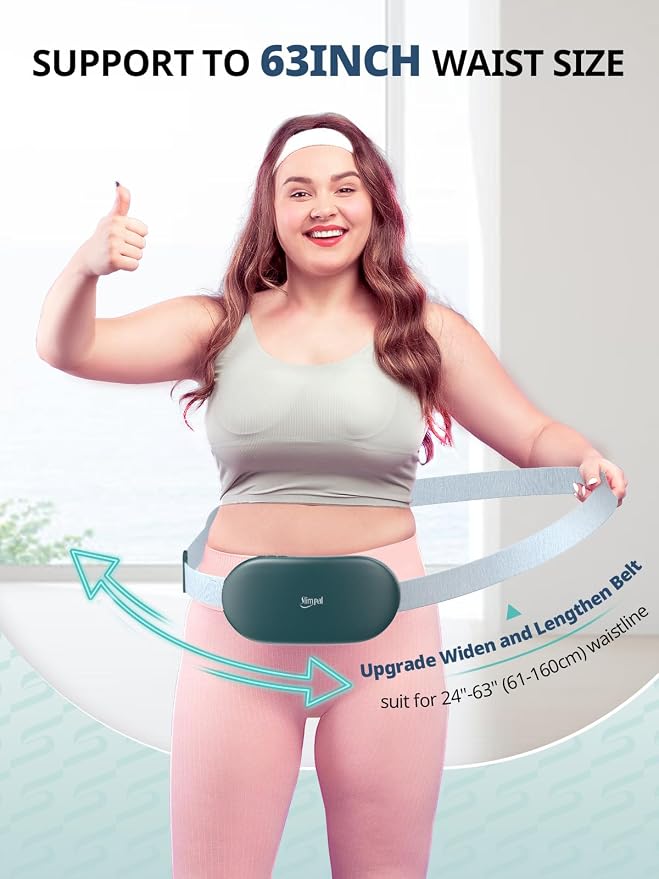 Slimpal Heating Pad for Period Cramp, Plus-Sized Electric Heating Pad, Menstrual Period Cramps Heat Belt Pain Relief, 3 Timer Auto Off Setting, Dark Green