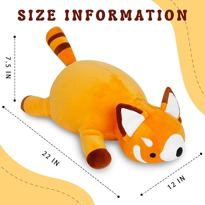 Red Panda Weighted Plush, 22" 4.2 lbs Character Weighted Stuffed Animals Series, Cute Red Panda Plushie Dolls Throw Pillow Birthday Gifts for Children Kids Adults