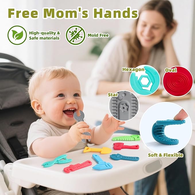 Tools Baby Bath Toys for Kids Ages 1-3 10PCS Toddler Bath Toys Mold Free Baby Gift for 6-12-18 Months Soft-Textured Sensory Teething Toys with Watering Can & Spoon in Bathtub Pool Watertable