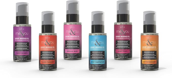 Me & You Massage Oil - Lust in Paradise 2 fl.oz. (59ml) Bottle (Lemon, Ginger, Orange, Vanilla & Sugar)