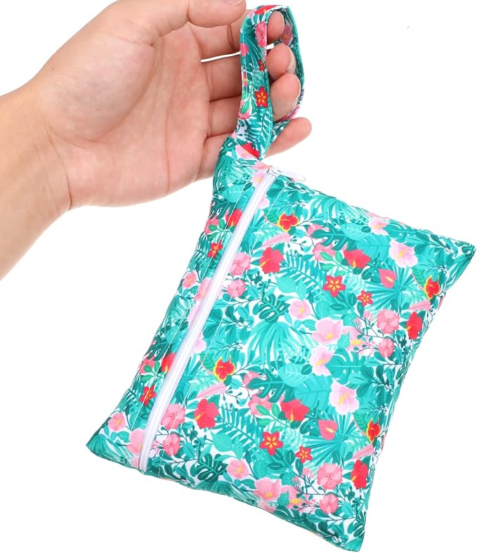 PHOGARY Reusable Menstrual Pads for Heavy Flow with Wet Bag, Sanitary Pads Set with Wings for Women, Washable Overnight Cloth Panty Liners (7 in 1, Style I)
