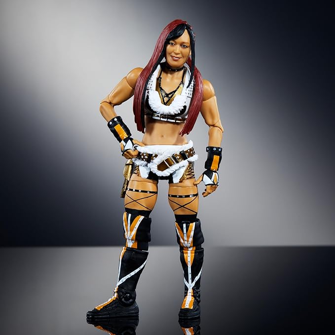 Mattel WWE Elite Action Figure & Accessories, 6-inch Collectible Iyo Sky with 25 Articulation Points, Life-Like Look & Swappable Hands