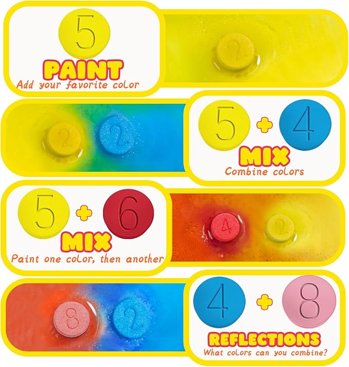 Bath Bombs for Kids, Boys & Girls Valentines Day Gifts Set, 180 Mini Color Tablets in 9 Bright Colors for Creative Bathtub Art Bath Toys Fun Colorful Bath Scientific Experiment for Boys Girls 3-12