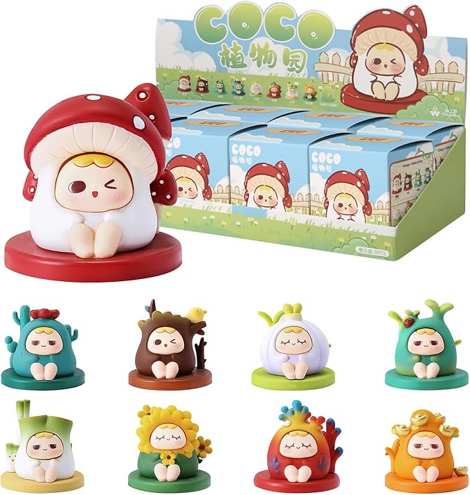 Coco Plant Blind Box Set 8PC Mystery Box Cute Figures Mini Botanical Garden Collectibles Birthday Gift Random Design