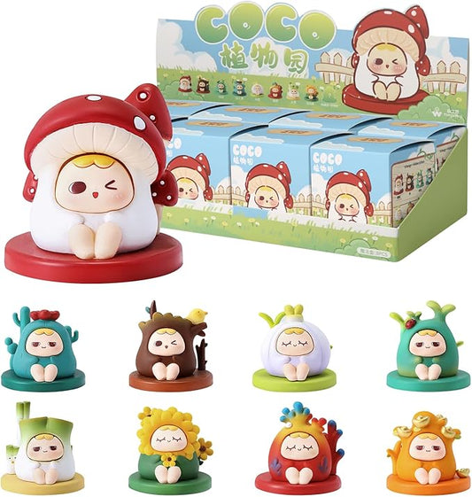 Coco Plant Blind Box Set 8PC Mystery Box Cute Figures Mini Botanical Garden Collectibles Birthday Gift Random Design