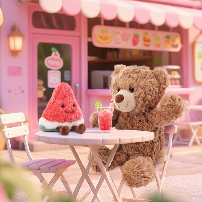 Apricot Lamb Toys Food Plushies Plush Fresh Watermelon Stuffed Fruit Soft Cuddly Perfect for Child