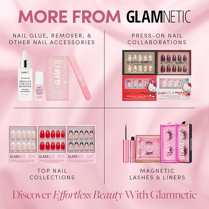 Glamnetic Press On Nails - Candy Crush | Short Oval Fake Nails with Candy Cane Swirl Design in a Velvet Finish, Salon Quality Holiday Nails | 15 Sizes - 30 Nail Kit with Glue
