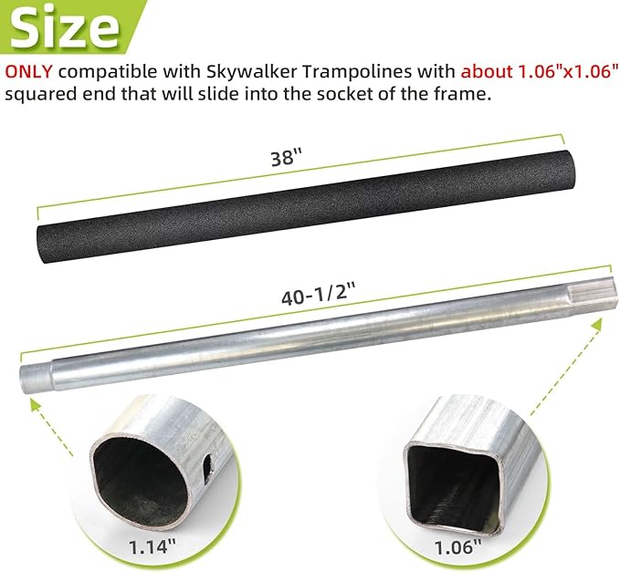Trampoline Poles Replacement for Skywalker Or Jumpzylla,Galvanized Trampoline Enclosure Pole for Skywalker or Jumpzylla,Replace Parts#4201 4202 4135 OR for Jumpzylla 8ft 10ft&12ft 14ft