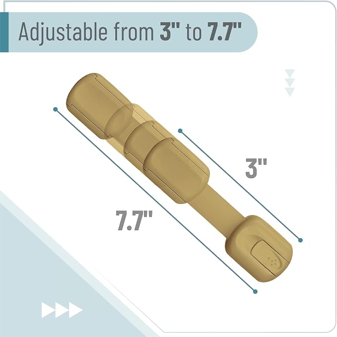 Bate- Child Safety Strap Locks, 6 Pack, Golden Beige, Baby Locks for Cabinets, Drawers, Kitchen, Toilet, Furniture, Fridge, Multi-Purpose, Easy Install with Quick 3M Adhesive for Childproofing
