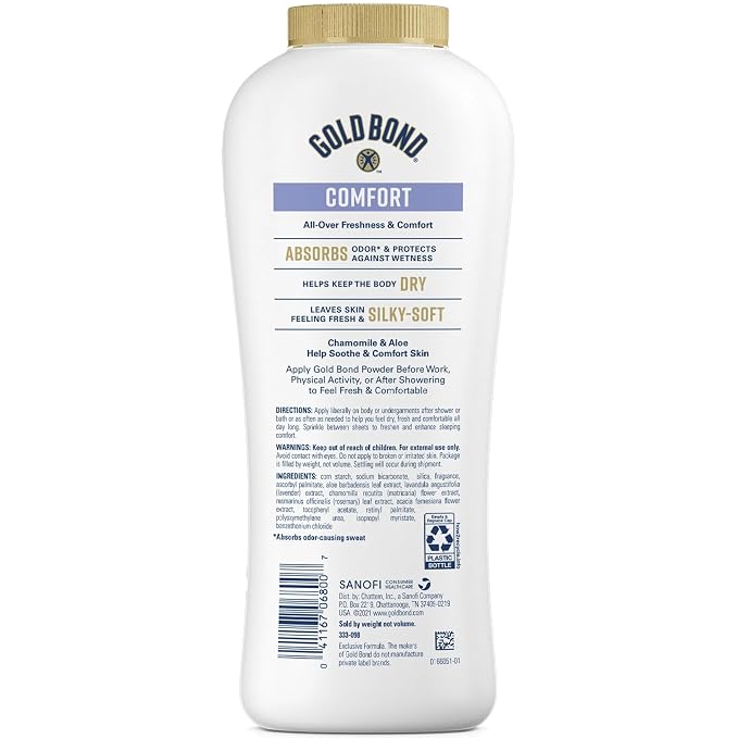 Gold Bond Ultimate Comfort with Aloe Body Powder - 100% Talc-free, 10 Oz by Chattem