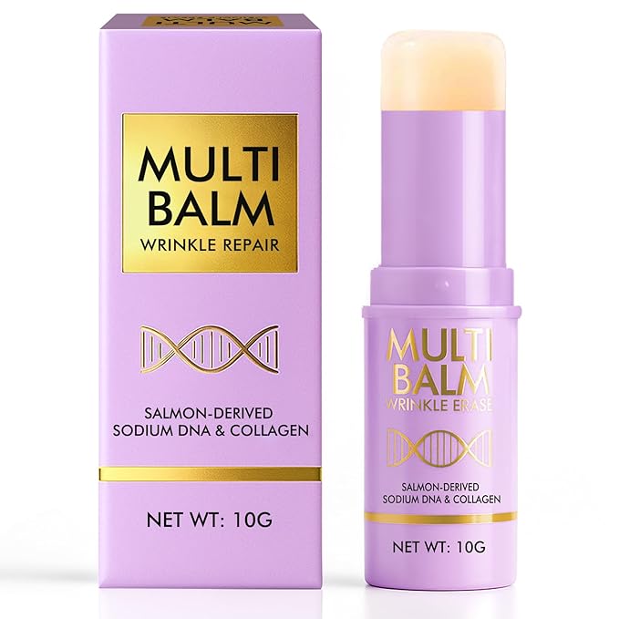 AiRunTech Salmon Dna Multi Balm Stick, Anti-Wrinkle, Hydrating & Firming Face, Eye and Neck Balm, Moisturizing Stick for Women to Tighten, Compact and Portable, Nourishing Hydration for Skin care