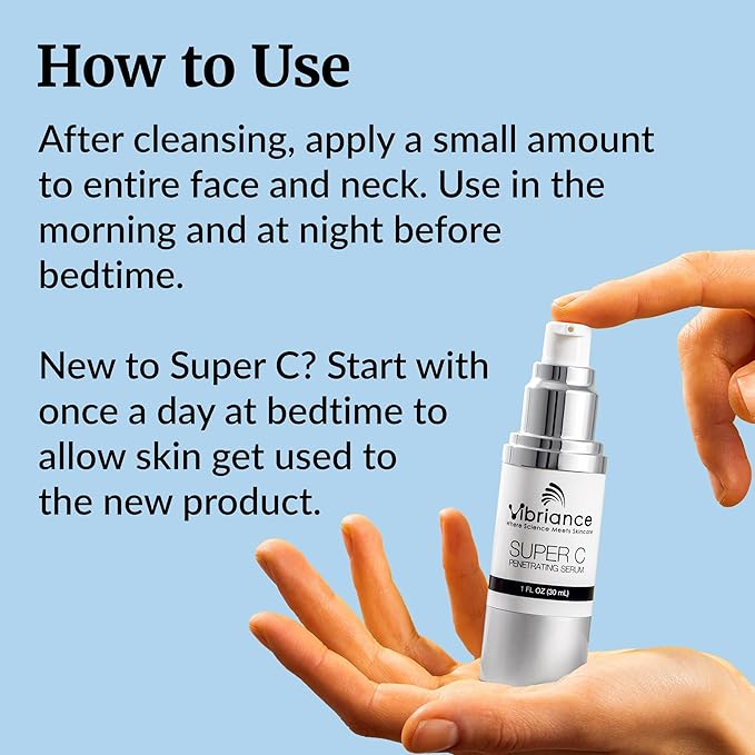 Vibriance Super C Serum for Mature Skin - All-in-One Vitamin Formula Hydrates, Firms, Lifts, Smooths, Targets Age Spots, Wrinkles, 1 fl oz - Pack of 3