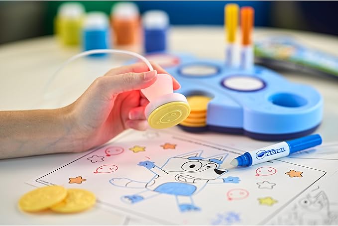 Crayola Magic Light Up Bluey Stamper Art Set, Toddler Mess Free Coloring & Stamping Kit, Essential Easter Basket Stuffer for Kids, Bluey Toys, Gifts for Ages 3, 4, 5