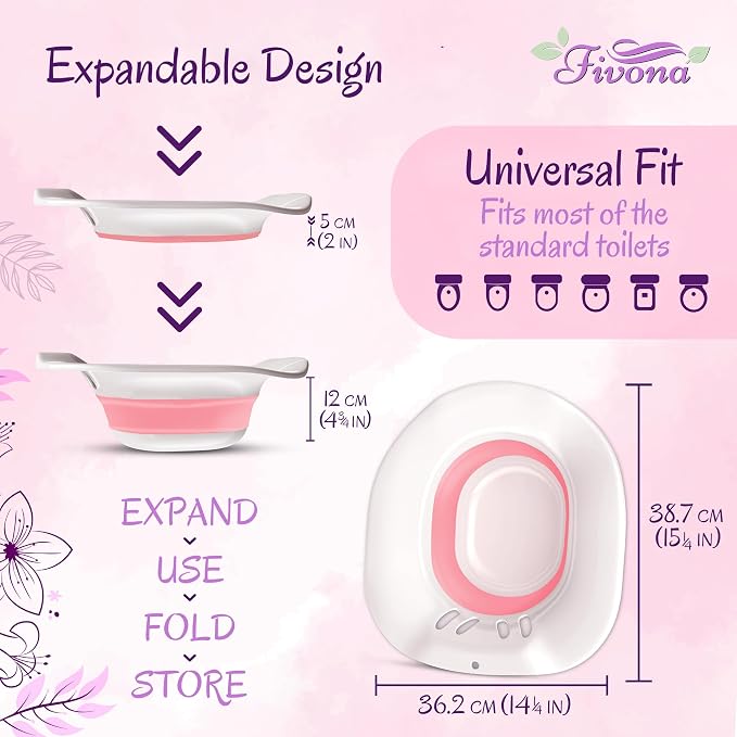 Fivona Yoni Steam Kit 2-in-1 Bundle of Steaming Seat with Pink Magic Herbs Bundle - at Home V-SPA Cleansing Set for Toilet Bowl - Detox and Rejuvenate with All-Natural Herbal Therapy