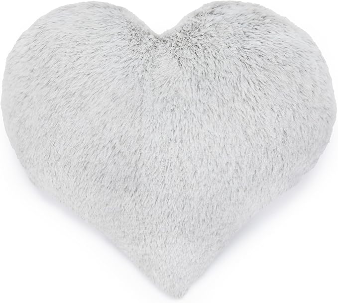 1i4 Group Cozy Microwavable Plush Toys - Heated Stuffed Heart Shape - Heatable Coolable Bedtime Comfort Plushie - Gray