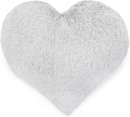 1i4 Group Cozy Microwavable Plush Toys - Heated Stuffed Heart Shape - Heatable Coolable Bedtime Comfort Plushie - Gray